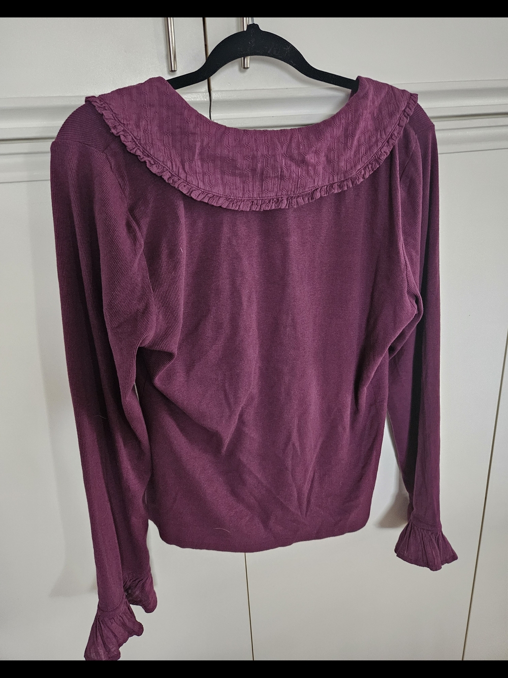 Anthropologie Pilcro Long-Sleeve with Ruffled Peter Pan Collar - Picture 2 of 7